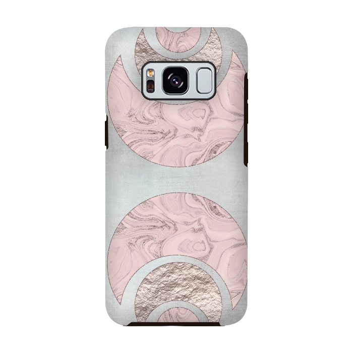 Galaxy S8 StrongFit Marble Rose Gold Half Moon by Andrea Haase