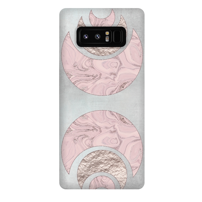 Galaxy Note 8 StrongFit Marble Rose Gold Half Moon by Andrea Haase