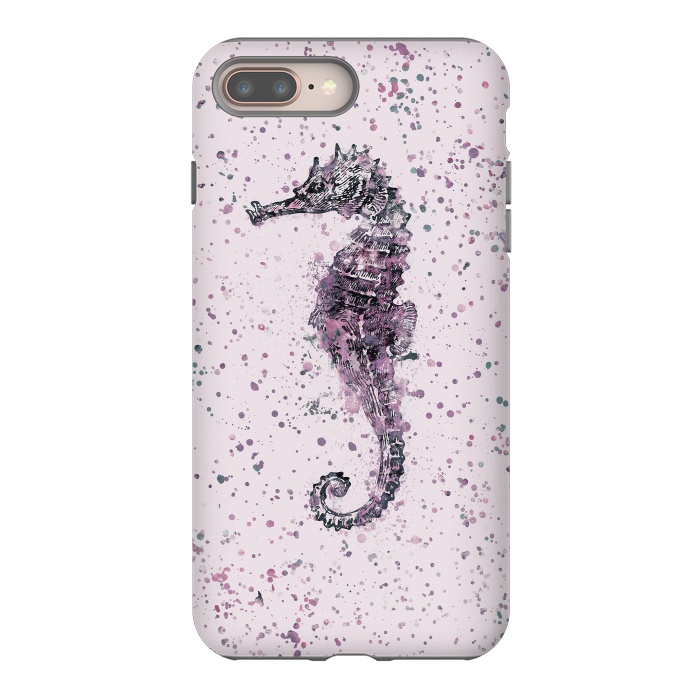 iPhone 7 plus StrongFit Watercolor Seahorse by Andrea Haase