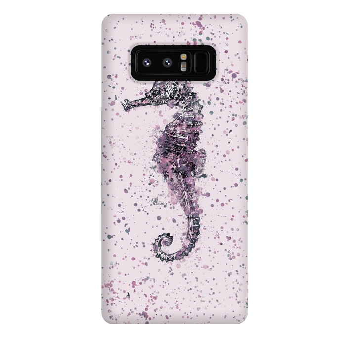 Galaxy Note 8 StrongFit Watercolor Seahorse by Andrea Haase