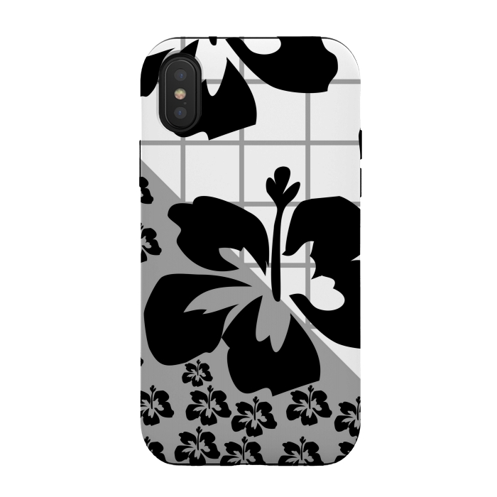 iPhone Xs / X StrongFit FLORAL PATTERN WITH CHECKS by MALLIKA