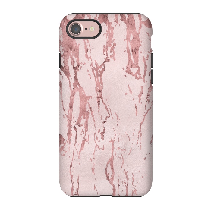 iPhone 7 StrongFit Shiny Rose Gold Marble 2 by Andrea Haase