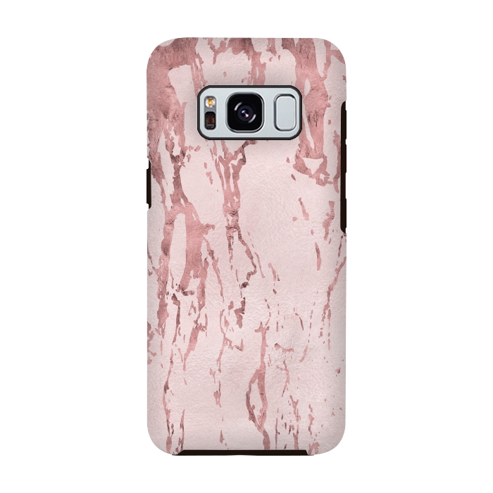 Galaxy S8 StrongFit Shiny Rose Gold Marble 2 by Andrea Haase