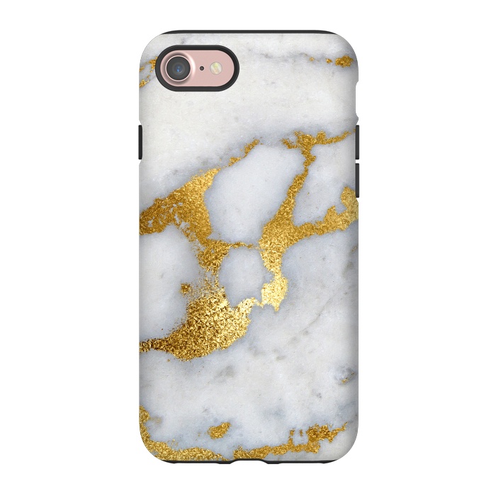 iPhone 7 StrongFit Marble with Gold Metal Foil Veins by  Utart