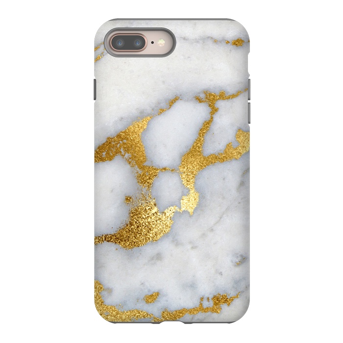 iPhone 7 plus StrongFit Marble with Gold Metal Foil Veins by  Utart
