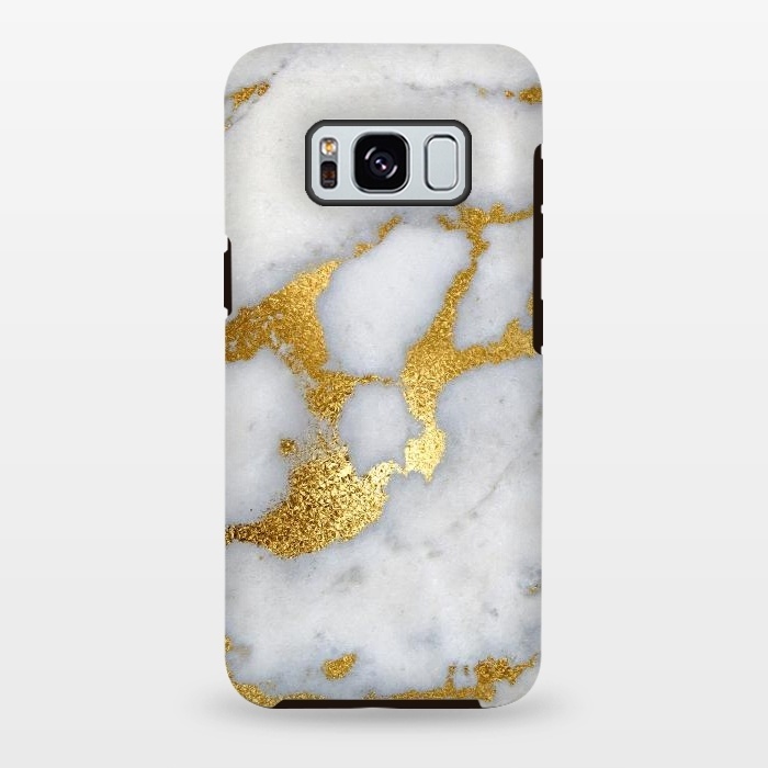 Galaxy S8 plus StrongFit Marble with Gold Metal Foil Veins by  Utart