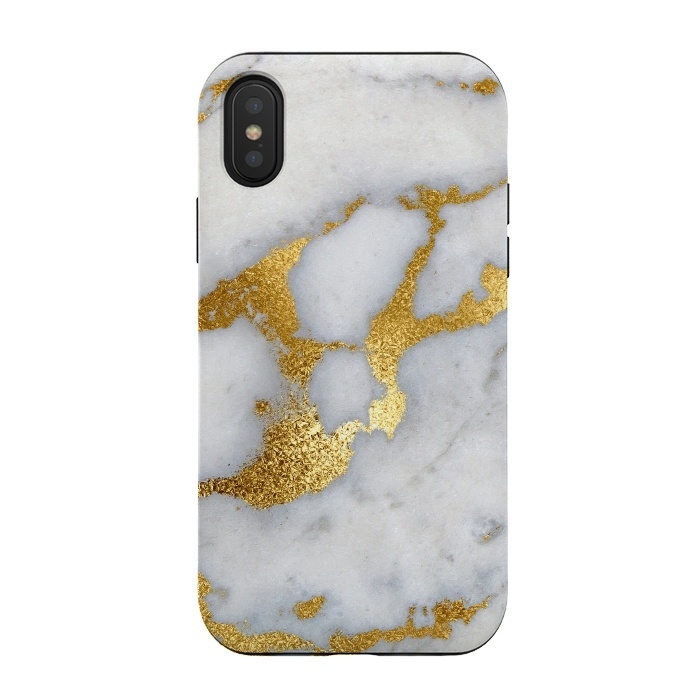 iPhone Xs / X StrongFit Marble with Gold Metal Foil Veins by  Utart