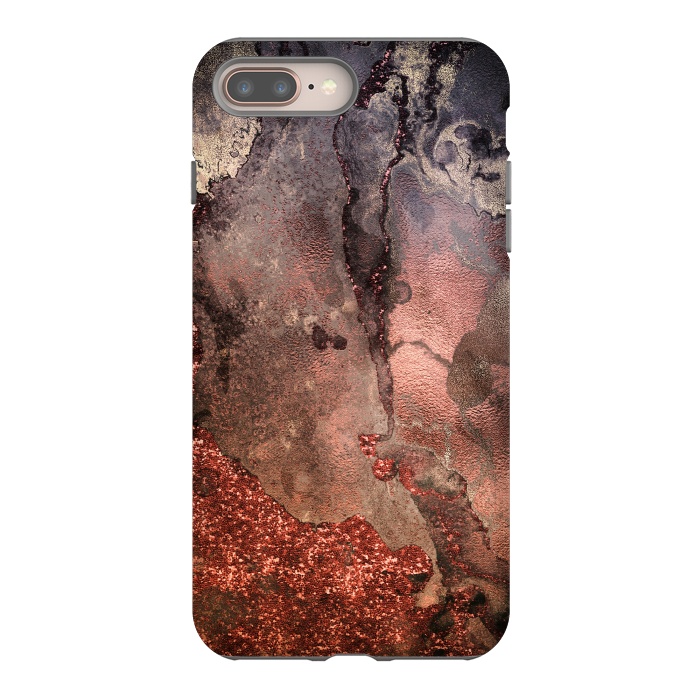 iPhone 7 plus StrongFit Copper Glitter and Ink Marble by  Utart