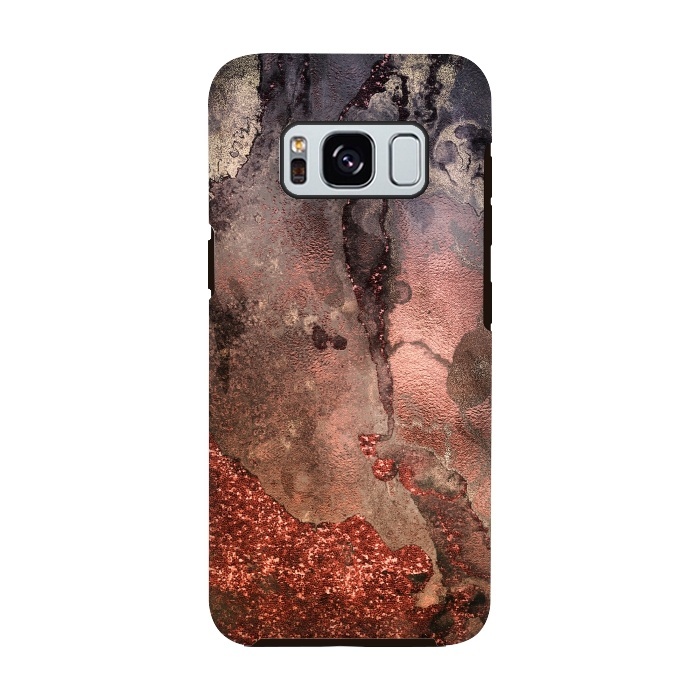 Galaxy S8 StrongFit Copper Glitter and Ink Marble by  Utart