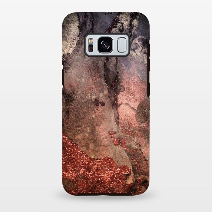 Galaxy S8 plus StrongFit Copper Glitter and Ink Marble by  Utart