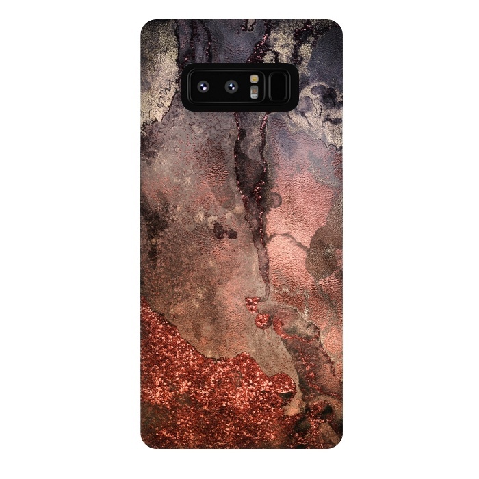 Galaxy Note 8 StrongFit Copper Glitter and Ink Marble by  Utart
