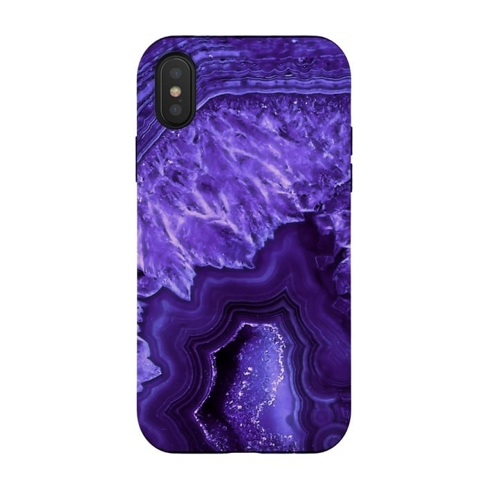 iPhone Xs / X StrongFit Ultra Violet Pantone Agate Geode by  Utart