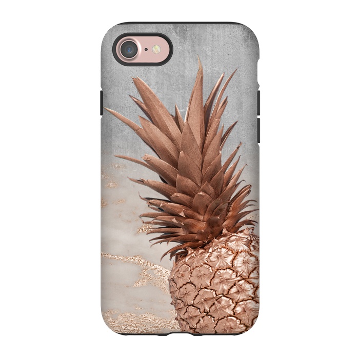 iPhone 7 StrongFit Rose Gold Pineapple on Congrete by  Utart