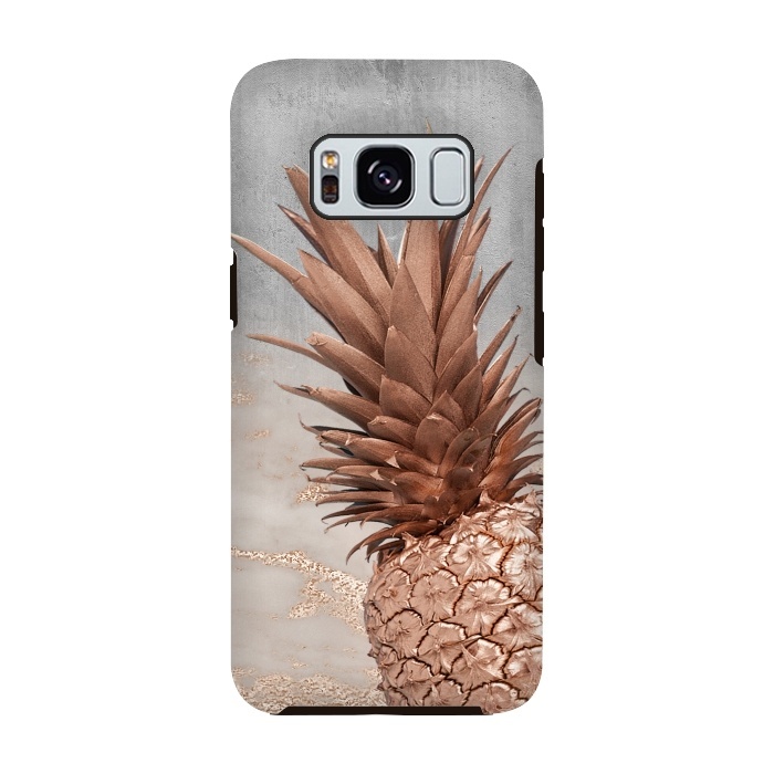 Galaxy S8 StrongFit Rose Gold Pineapple on Congrete by  Utart