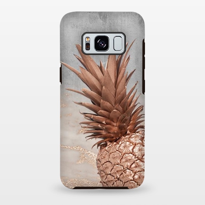 Galaxy S8 plus StrongFit Rose Gold Pineapple on Congrete by  Utart