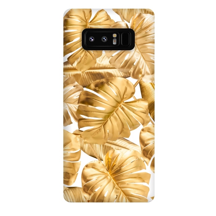 Galaxy Note 8 StrongFit Gold Metal Foil Monstera Leaves Pattern by  Utart