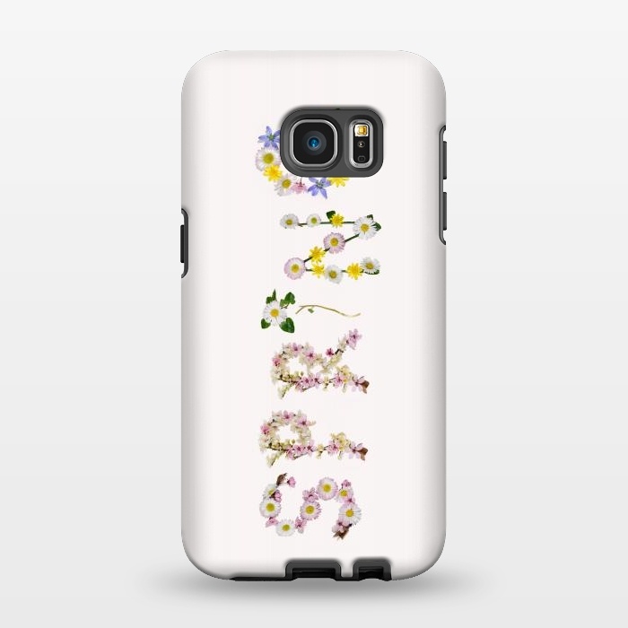 Galaxy S7 EDGE StrongFit Spring - Flower Typography  by  Utart