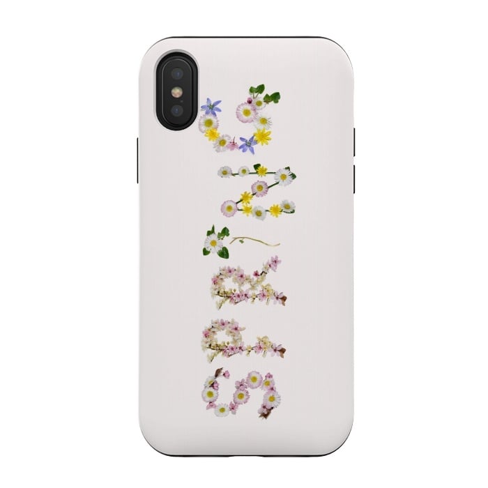 iPhone Xs / X StrongFit Spring - Flower Typography  by  Utart
