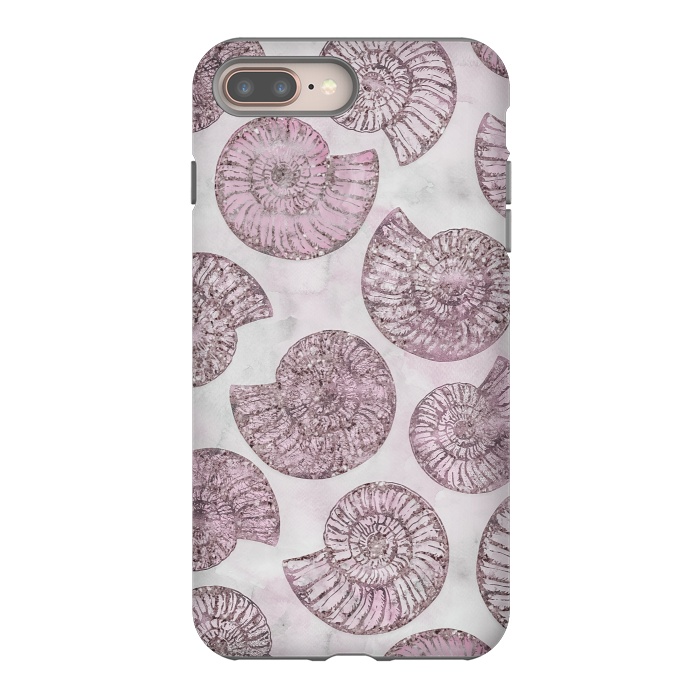 iPhone 7 plus StrongFit Soft Pink Fossils  by Andrea Haase