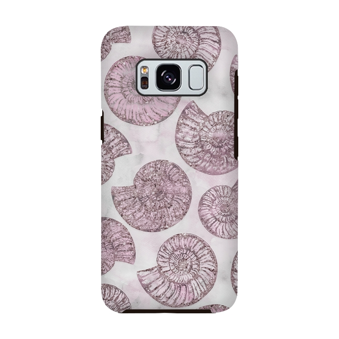 Galaxy S8 StrongFit Soft Pink Fossils  by Andrea Haase