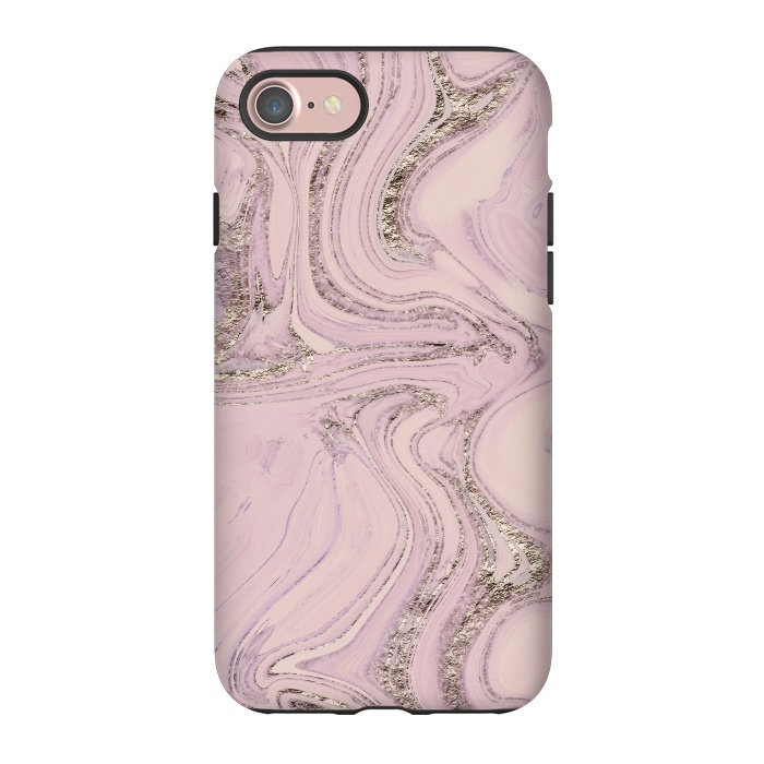 iPhone 7 StrongFit Glamorous Sparke Soft Pink Marble 2 by Andrea Haase