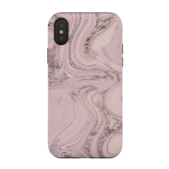 iPhone Xs / X StrongFit Glamorous Sparke Soft Pink Marble 2 by Andrea Haase