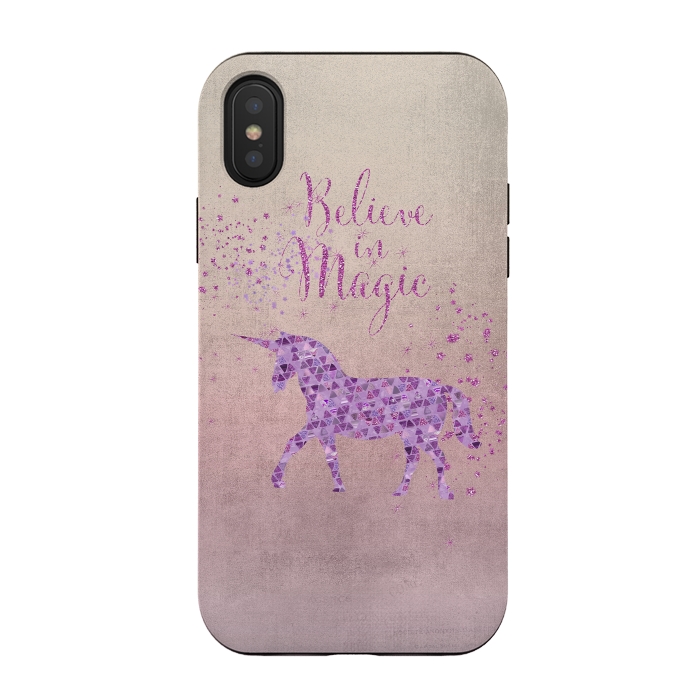 iPhone Xs / X StrongFit Unicorn Believe In Magic by Andrea Haase