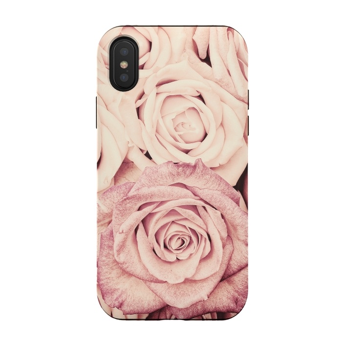 iPhone Xs / X StrongFit Pink Vintage Roses by  Utart