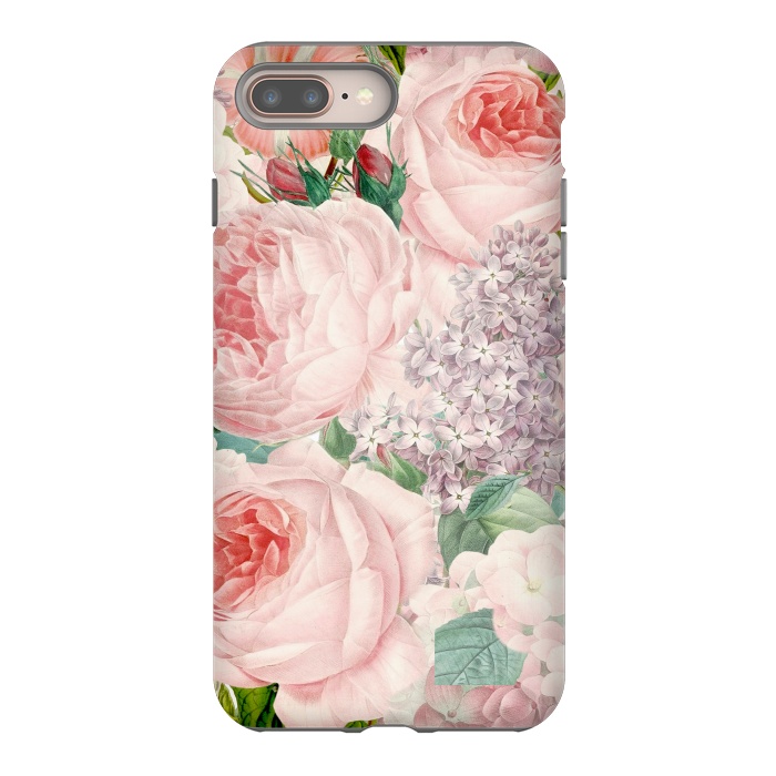 iPhone 7 plus StrongFit Pink Retro Watercolor Roses by  Utart