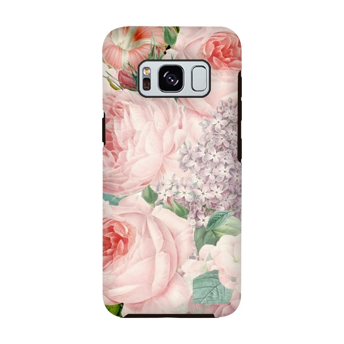 Galaxy S8 StrongFit Pink Retro Watercolor Roses by  Utart