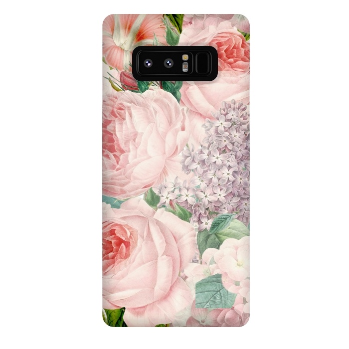 Galaxy Note 8 StrongFit Pink Retro Watercolor Roses by  Utart