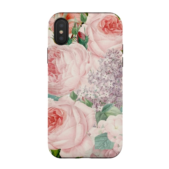 iPhone Xs / X StrongFit Pink Retro Watercolor Roses by  Utart