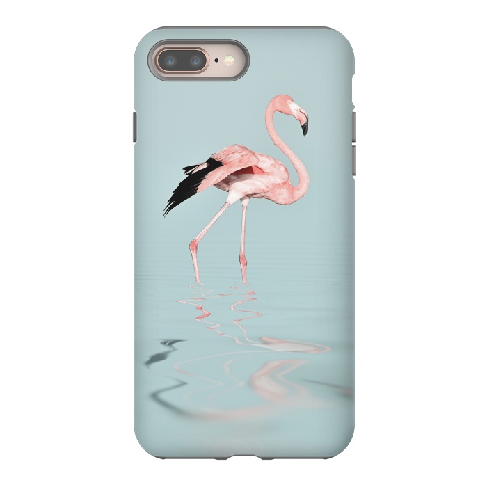 iPhone 7 plus StrongFit Flamingo On Turquoise Waters by Andrea Haase