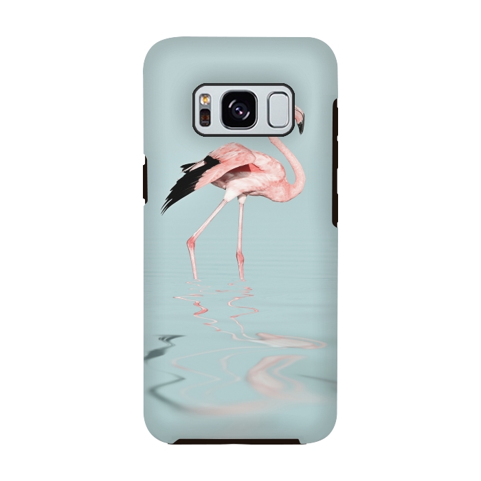 Galaxy S8 StrongFit Flamingo On Turquoise Waters by Andrea Haase