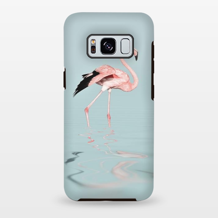 Galaxy S8 plus StrongFit Flamingo On Turquoise Waters by Andrea Haase