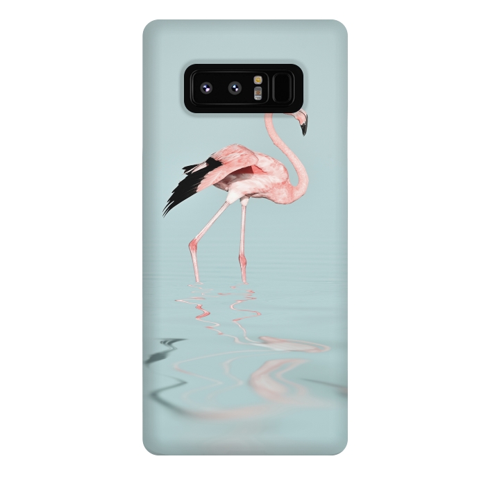 Galaxy Note 8 StrongFit Flamingo On Turquoise Waters by Andrea Haase