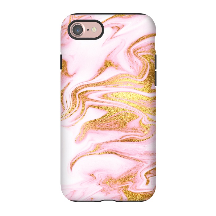 iPhone 7 StrongFit Pink and gold Fluid Marble by  Utart