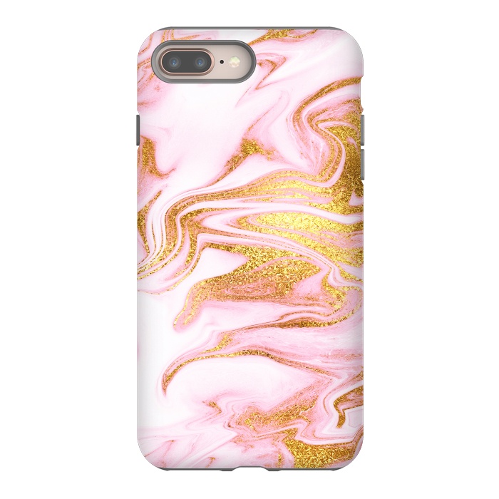 iPhone 7 plus StrongFit Pink and gold Fluid Marble by  Utart