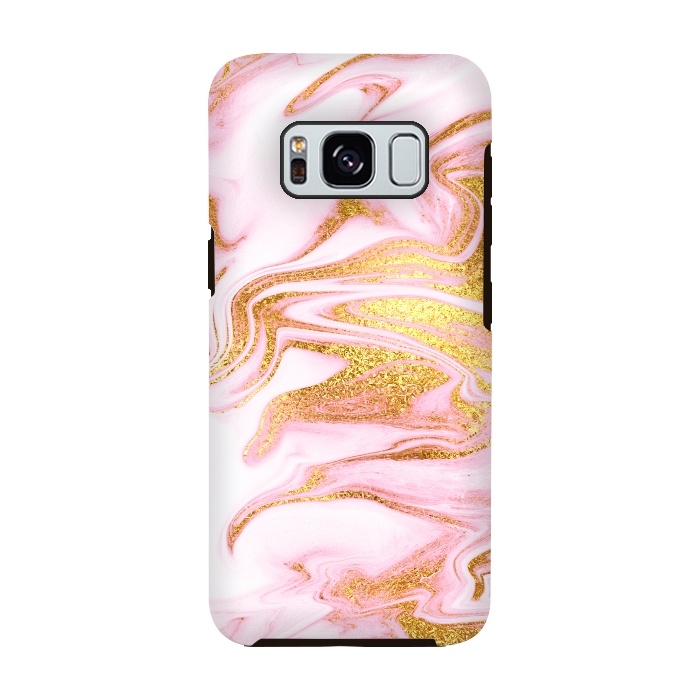 Galaxy S8 StrongFit Pink and gold Fluid Marble by  Utart