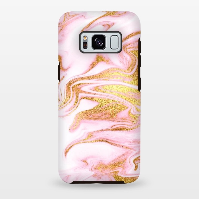 Galaxy S8 plus StrongFit Pink and gold Fluid Marble by  Utart