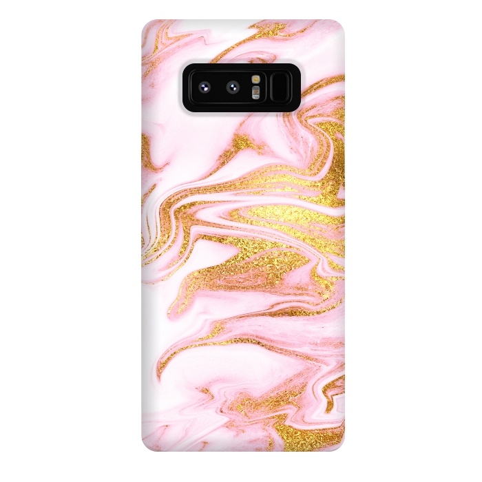 Galaxy Note 8 StrongFit Pink and gold Fluid Marble by  Utart