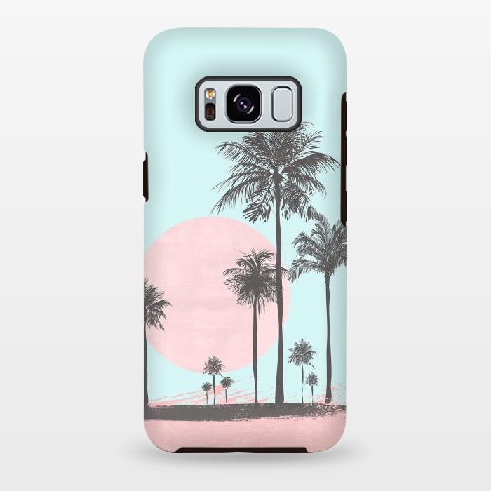 Galaxy S8 plus StrongFit Beachfront Palm Tree Sunset by Andrea Haase