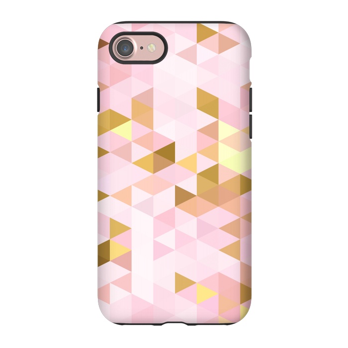iPhone 7 StrongFit Pink and Rose Gold Marble Triangle Pattern by  Utart