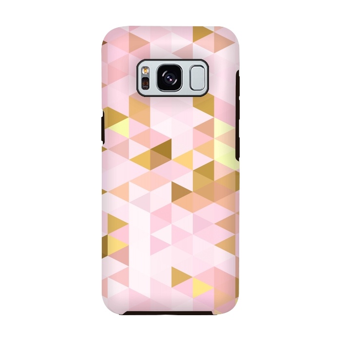 Galaxy S8 StrongFit Pink and Rose Gold Marble Triangle Pattern by  Utart