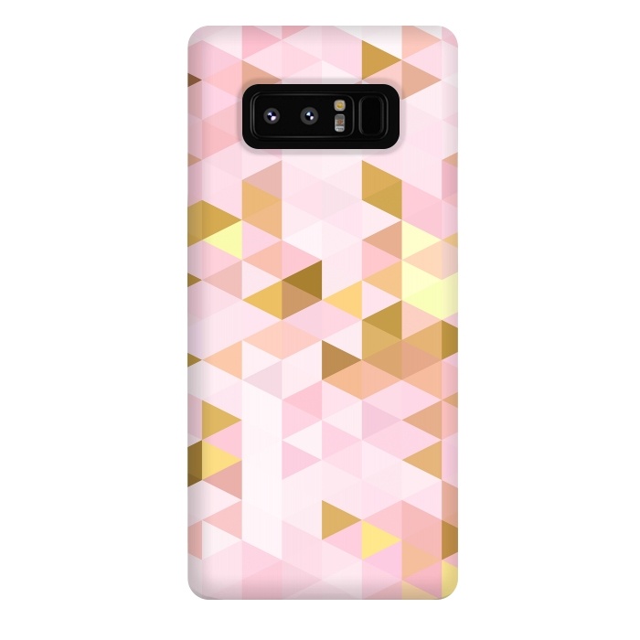 Galaxy Note 8 StrongFit Pink and Rose Gold Marble Triangle Pattern by  Utart