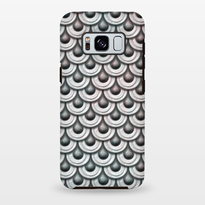 Galaxy S8 plus StrongFit Shiny Teal And Pink Metal Scales by Andrea Haase