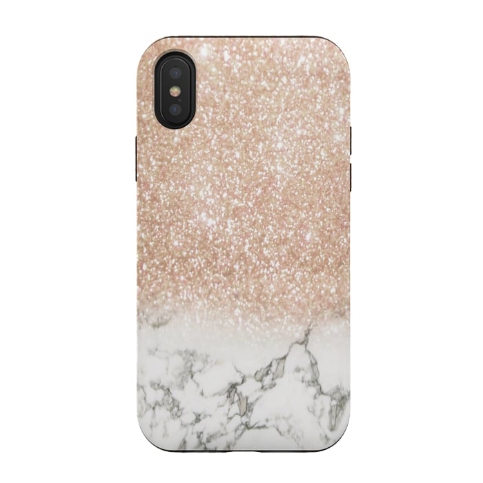 iPhone Xs / X StrongFit Marble & Stardust Ombre by ''CVogiatzi.