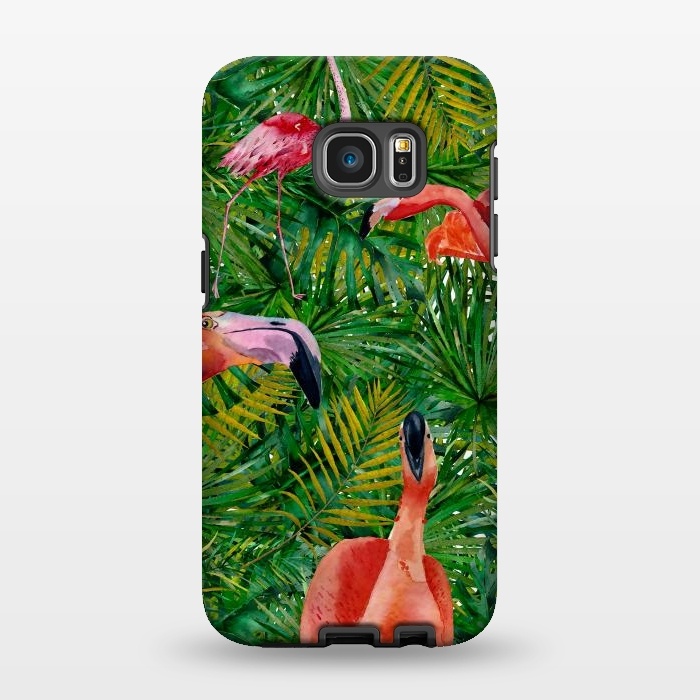 Galaxy S7 EDGE StrongFit Flamingo Jungle Party by  Utart
