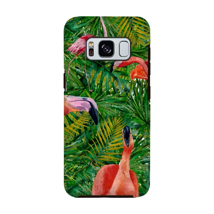 Galaxy S8 StrongFit Flamingo Jungle Party by  Utart