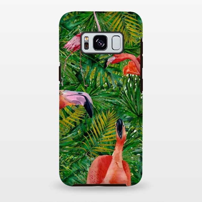 Galaxy S8 plus StrongFit Flamingo Jungle Party by  Utart